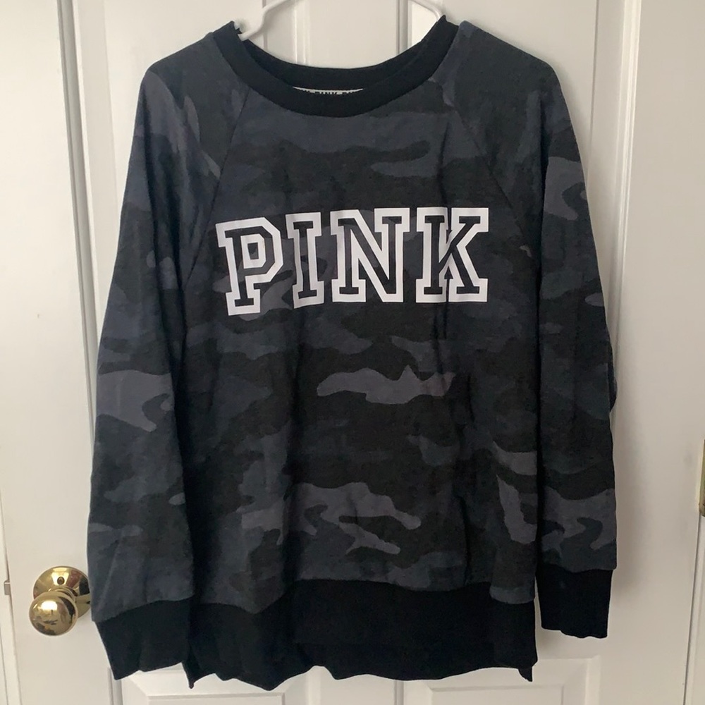 VS PINK camo crewneck